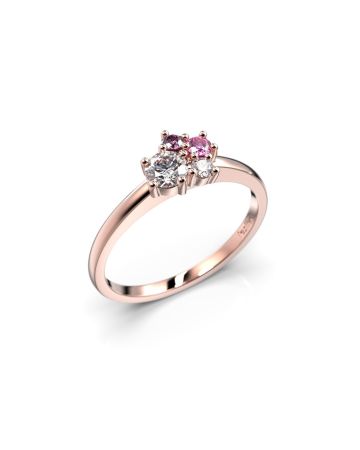 Festive Nadja Bloom Pink timanttisormus, punakulta 688-027P-PK