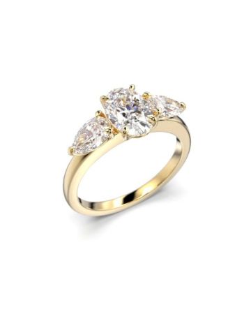 Festive Selena Trilogy timanttisormus, keltakulta 708-160-KK