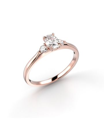 Festive Megan Oval timanttisormus, punakulta 709-040-PK