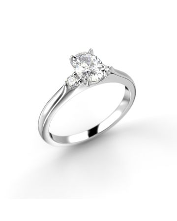 Festive Megan Oval timanttisormus, valkokulta 709-064-VK