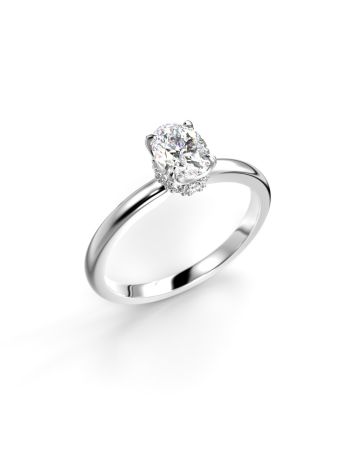 Festive Heidi Hidden Halo Oval timanttisormus, platina 711-060-PT
