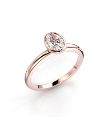 Festive Auréa Bezel Oval timanttisormus 742-050-PK