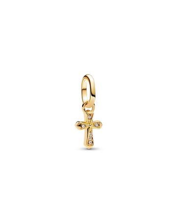 Pandora Sparkling Cross Mini Dangle hela, kullattu 763044C01