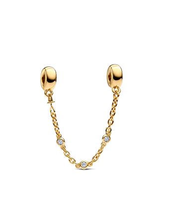 Pandora Triple Clear Stone turvaketju, 14K kullattu 763515C01-05