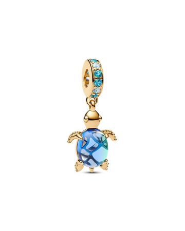 Pandora Blue Murano Sea Turtle Charm, vergoldet 768939C01