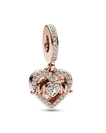 Pandora Rose Heart & Mum Dangle hela 789402C01