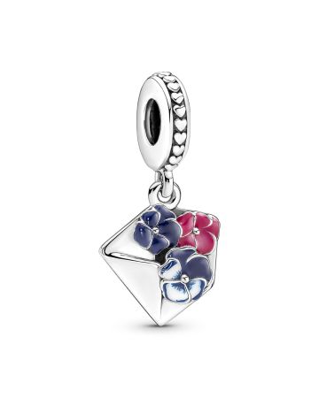 Pandora Pansy Flower Letter Dangle Charme 790787C01