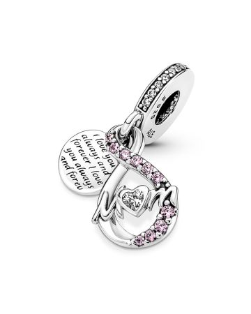 Pandora Mum Infinity Pavé Double Dangle Charme 791468C01-1