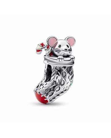 Pandora Moments Festive Mouse & Stocking Charme 792366C01