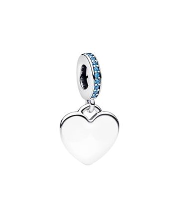 Pandora Engravable Heart Blue Stone Dangle berlock 793926C03