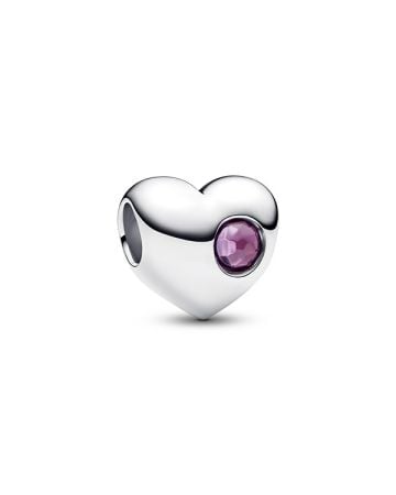 Pandora Engravable February Birthstone Heart Charme 794161C02