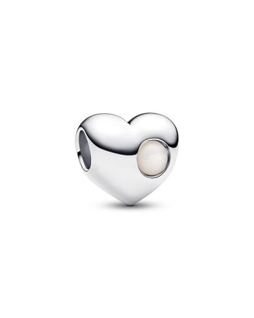 Pandora Engravable White Stone Heart Charme 794161C06