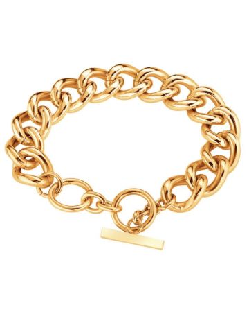 Teräsrannekoru, kullattu panssari B113-11G