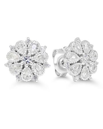 Hopeiset korvakorut / kukka BOL-E3761Z