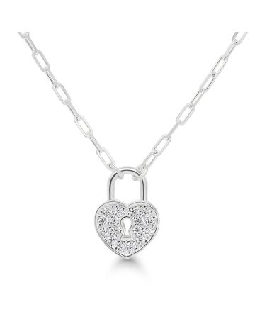 Hopeinen kaulakoru / sydänlukko BOL-N0500Z/40-45cm-1