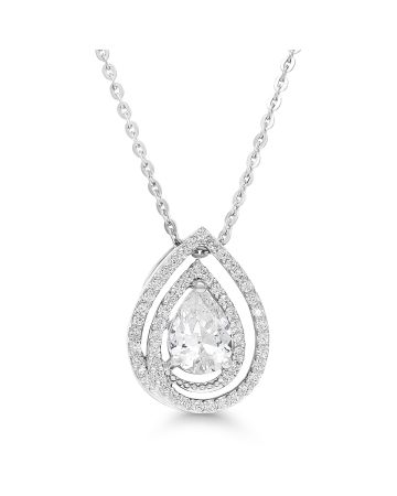 Hopeinen kaulakoru / pisara BOL-N1284Z/40-45cm-1