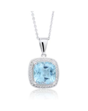 Hopeinen kaulakoru / topaasi BOL-N1380TZ/40-45CM