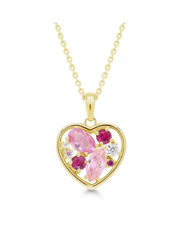 Guldförgyllda hjärthalskedja BOL-N1464ZSRG / 40-45CM