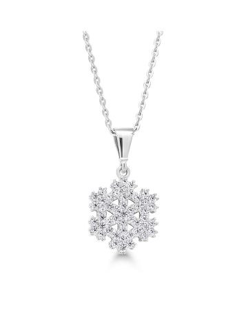 Hopeinen kaulakoru / lumihiutale 40 - 45 cm BOL-N1639Z