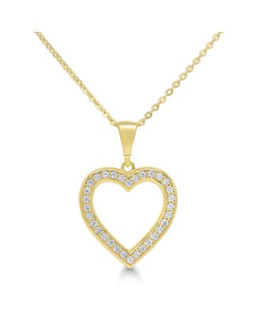 Kullattu kaulakoru / sydän BOL-N2538ZG/40-45cm-1