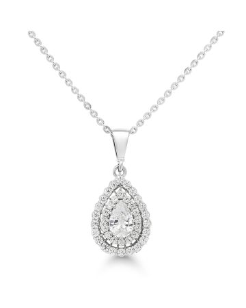 Hopeinen kaulakoru, pisara BOL-N2806Z/40-45cm-1