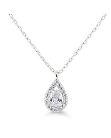 Hopeinen kaulakoru / pisara BOL-N6680Z/40-45cm-1