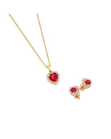 Kultainen korusetti, punainen sydän