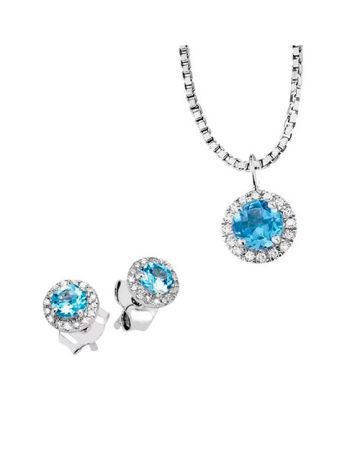 Brilliant Star korusetti, sininen topaasi