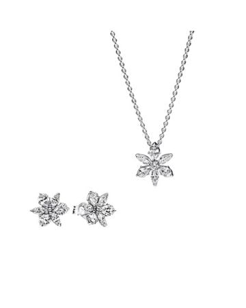 Pandora Timeless Sparkling Herbarium Cluster Schmuckset, klar