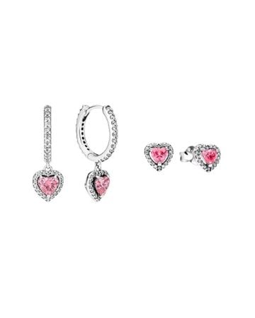 Pandora Pink Heart Ohrring-Set