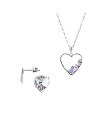 Silbernes Schmuckset mit Herz