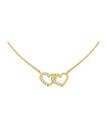 Kultainen sydänkaulakoru 42+2cm 9K CHP5049-EX-CZ-1