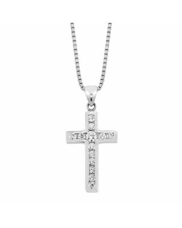 Silber Kreuz Halskette D24504N-A-18-45.0CM