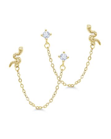 Kullatut hopeakorvakorut, käärme E-6128ZG