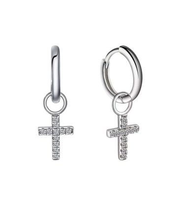 Hopeiset ristikorvakorut E35491