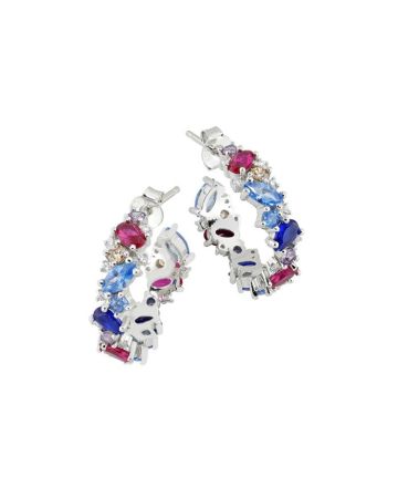 Hopeiset korvakorut 24x6 mm EARRING MULTIC