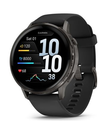 Garmin Venu 4 45mm Slate with Black Silicone Band 010-03014-00