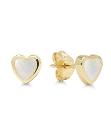 Kultaiset sydänkorvakorut, helmiäinen GE-2445-4H