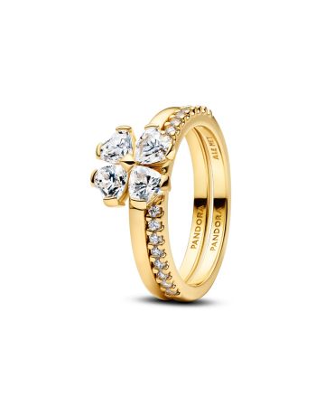 Pandora Sparkling Lucky Clover Splittable ring 164507C01