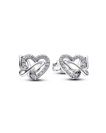 Pandora Entwined Heart & Butterfly Stud Ohrringe 294476C01