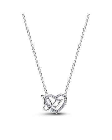 Pandora Entwined Heart & Butterfly Halsband 394477C01-45