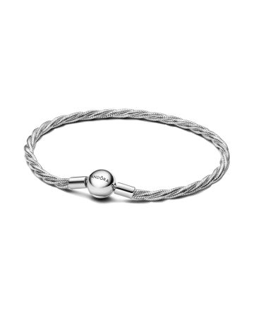 Pandora Round Pandora Clasp Twisted Snake Chain Armband 21 cm 593757C00