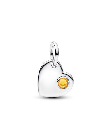 Pandora November Engravable Honey Stone Heart Dangle Charme 794295C11