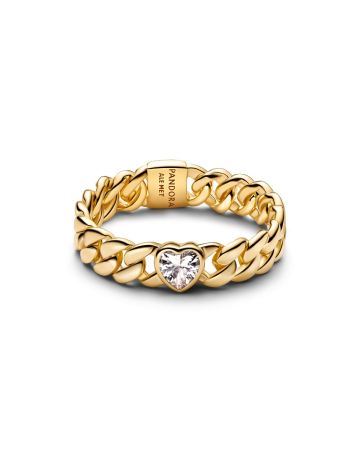 Pandora Heart Cuban Chain ring 164386C01