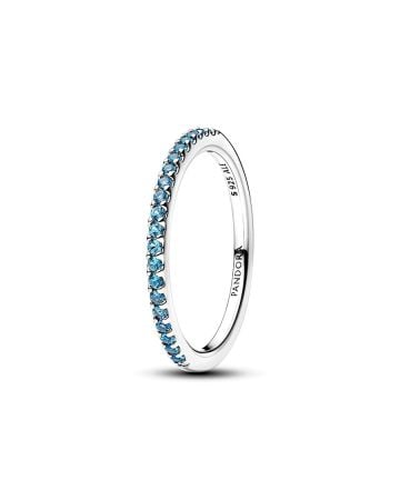 Pandora Sparkling Aquamarine Half-Eternity Band Ring 192999C03