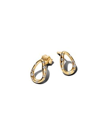 Pandora Organically Shaped Stone-Set Oval Stud Ohrringe 264659C01