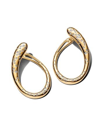 Pandora Organically Shaped Stone-Set Hinged Hoop Ohrringe 264660C01
