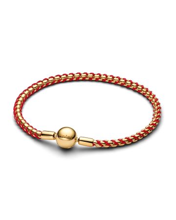 Pandora Red Cord Snake Chain Armband 563816C01