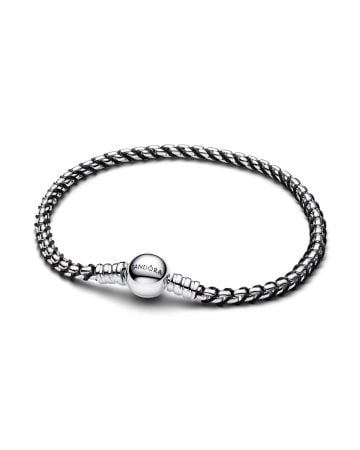 Pandora Black Cord Box Chain Armband 593816C02