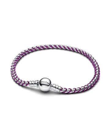 Pandora Purple Cord Box Chain Armband 593816C03